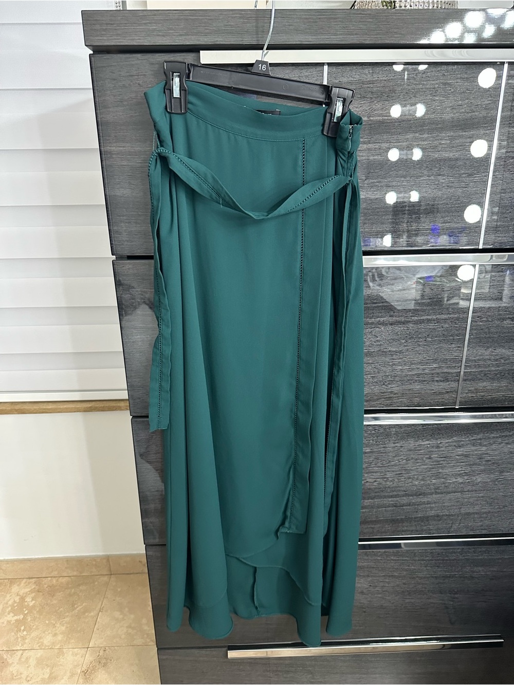 White House Black Market Teal Wrap High-Low Skirt